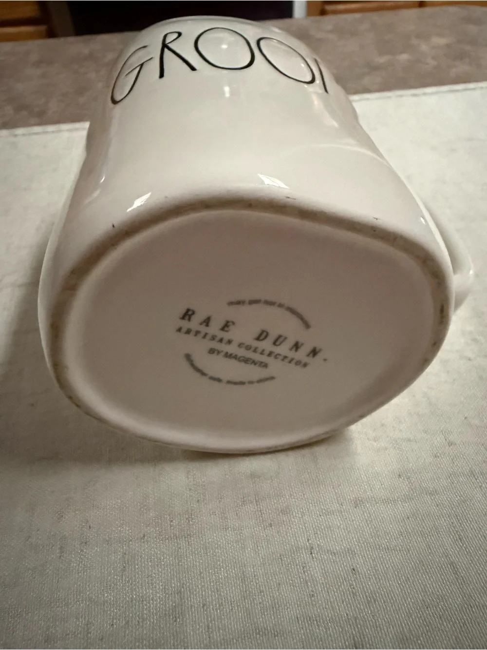 Rae Dunn Groom Ceramic Mug - White